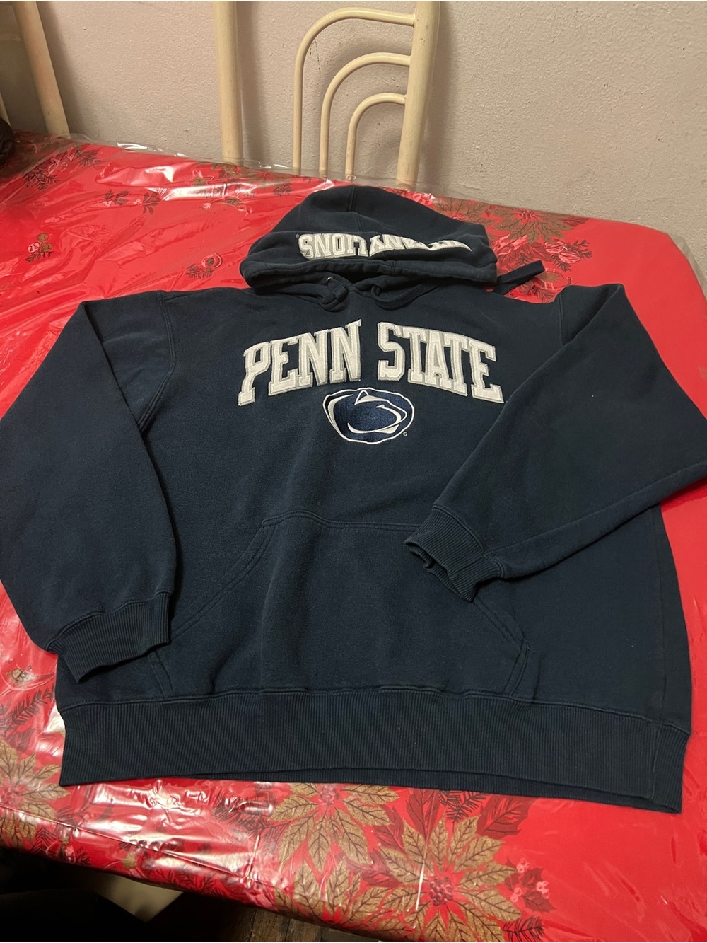 Penn State Nittany Lions Mens Sweatshirt All Embroidered graphic logo Size Large